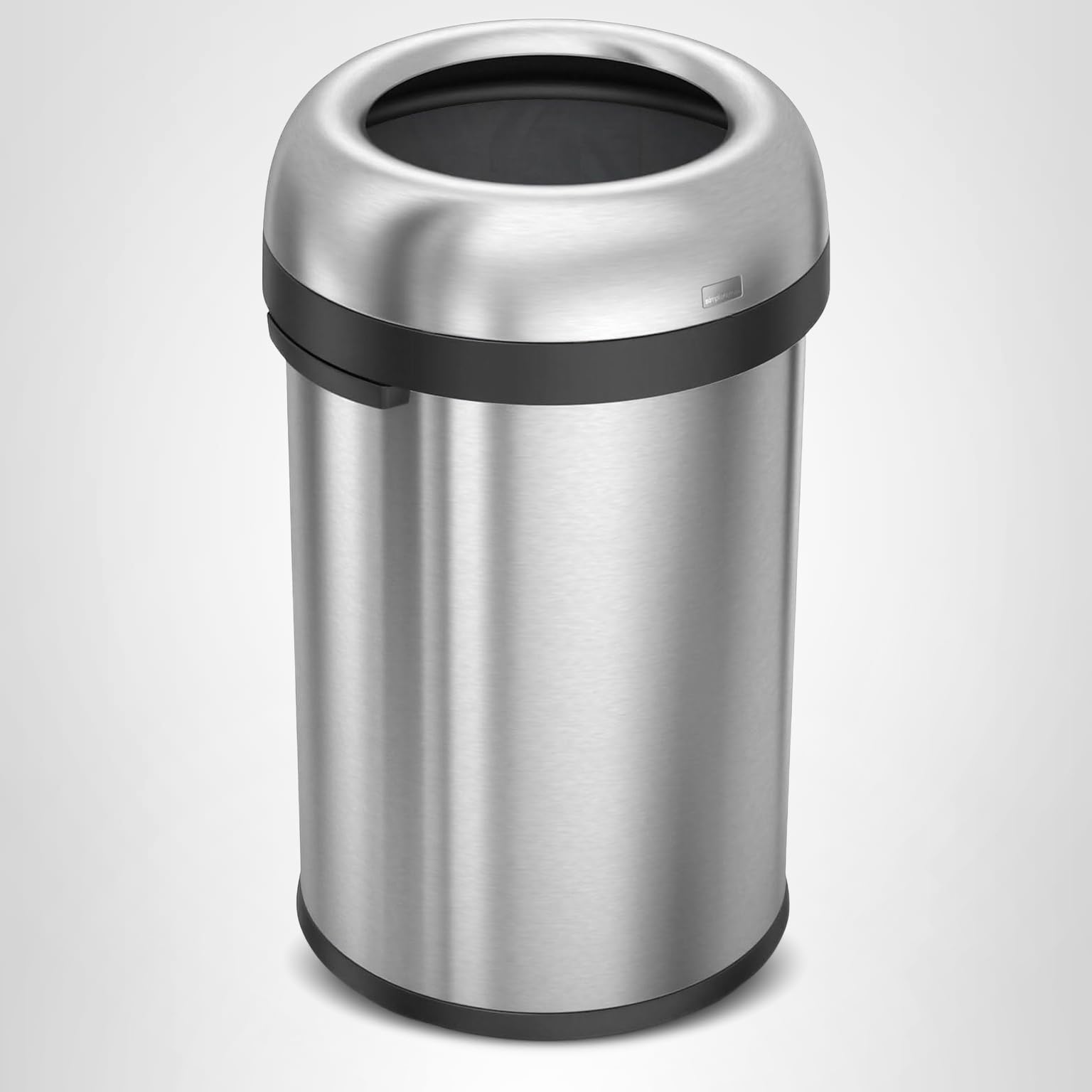 simplehuman 115 Liter / 30 Gallon Bullet Open Top Trash Can Commercial Grade Heavy Gauge, Brushed Stainless Steel - Image 3