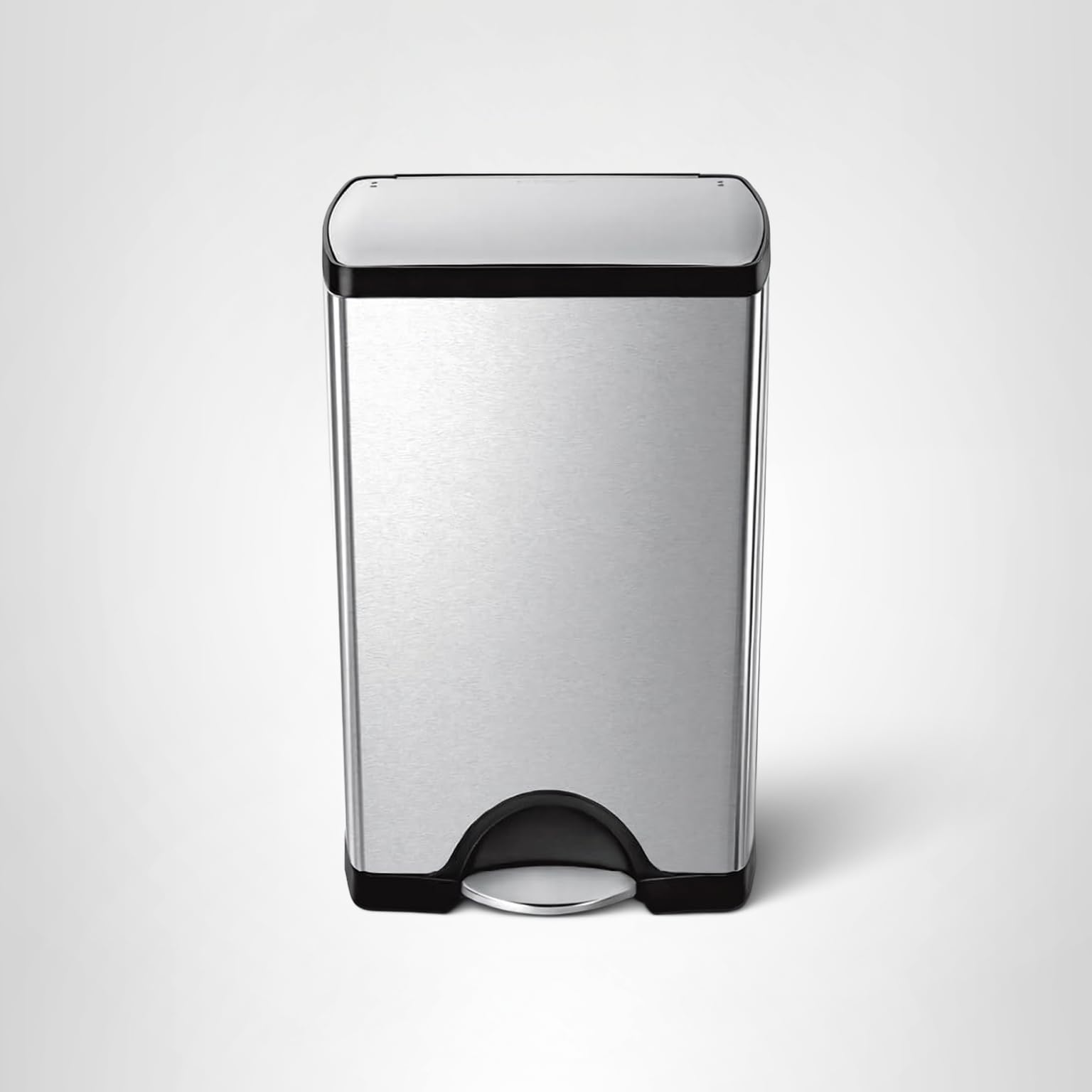 simplehuman 38 Liter / 10 Gallon Rectangular Kitchen Step Trash Can, Brushed Stainless Steel - Image 9