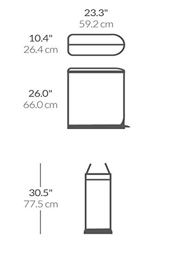 simplehuman 45 Liter / 11.9 Gallon Butterfly Lid Kitchen Step Trash Can, Brushed Stainless Steel - Image 3