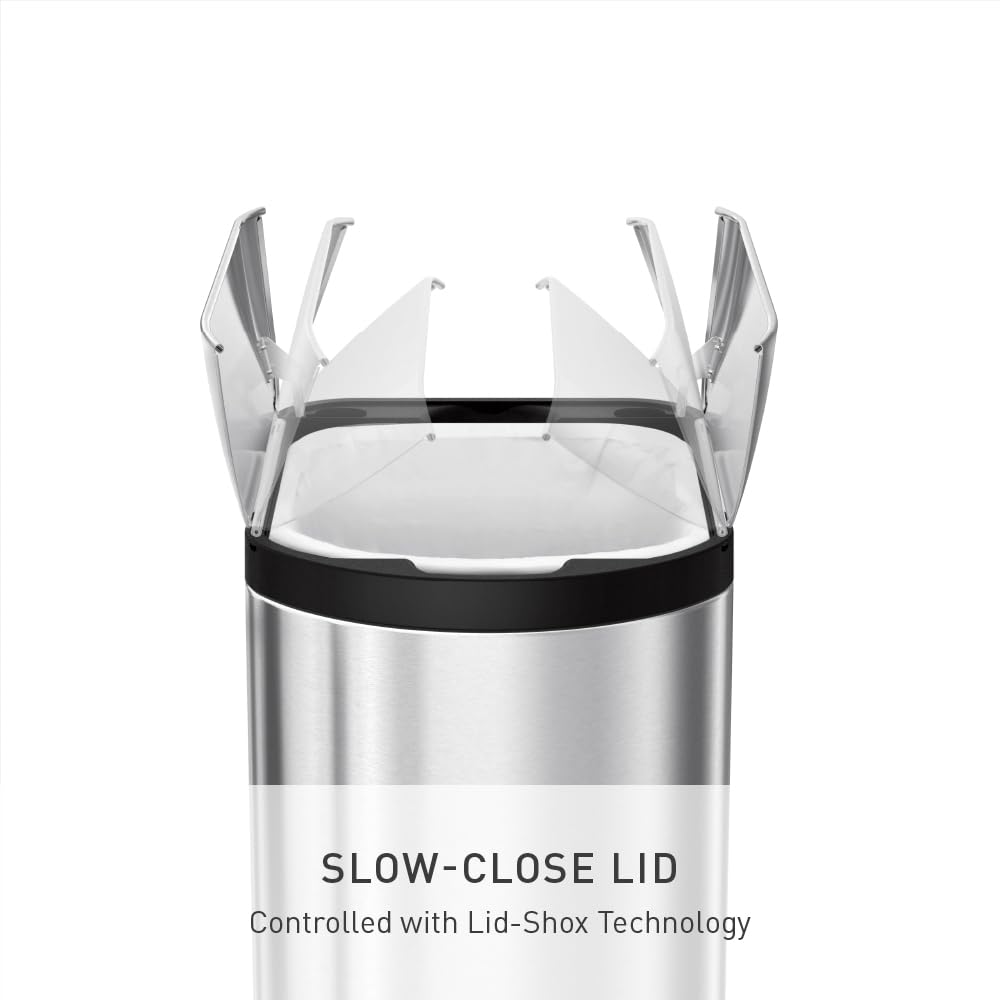 simplehuman 45 Liter / 11.9 Gallon Butterfly Lid Kitchen Step Trash Can, Brushed Stainless Steel - Image 6