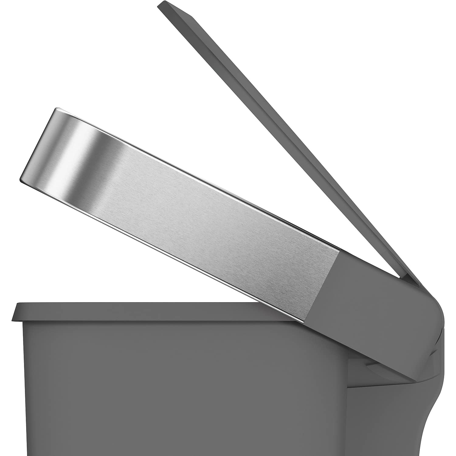 simplehuman 45 Liter / 12 Gallon Rectangular Kitchen Step Trash Can with Soft-Close Lid, Grey Plastic - Image 6