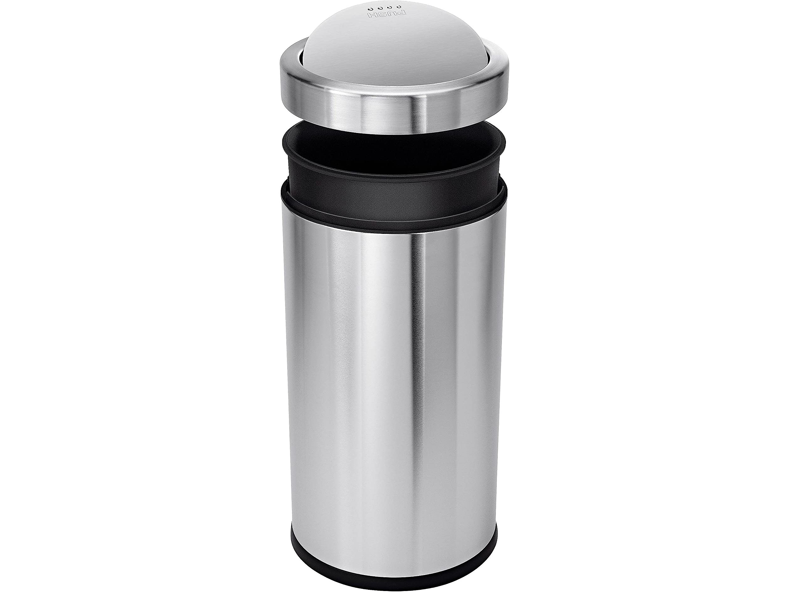 simplehuman 55 Liter / 14.5 Gallon Commercial Swing Top Trash Can, ADA-Compliant, 11-20 Gallons, Brushed Stainless Steel - Image 4