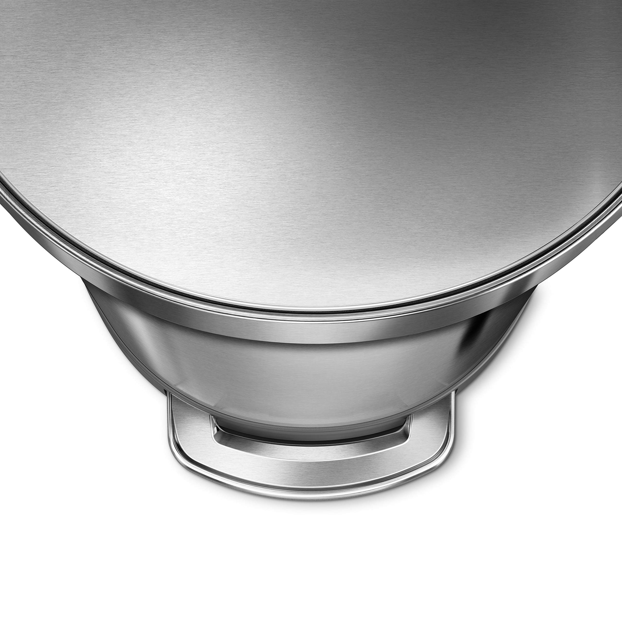 simplehuman 60 Liter Semi-Round Hands-Free Kitchen Step Stainless Steel Trash Can with Soft-Close Lid, Brushed - Image 4