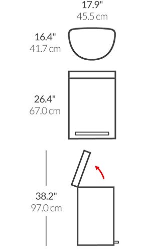 simplehuman 60 Liter Semi-Round Hands-Free Kitchen Step Stainless Steel Trash Can with Soft-Close Lid, Brushed - Image 6