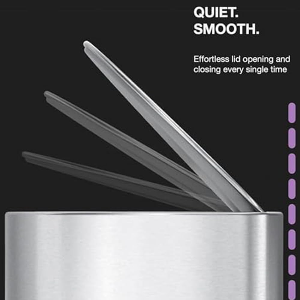 simplehuman 6L semi-Round Step can, Brushed Stainless Steel - Image 5