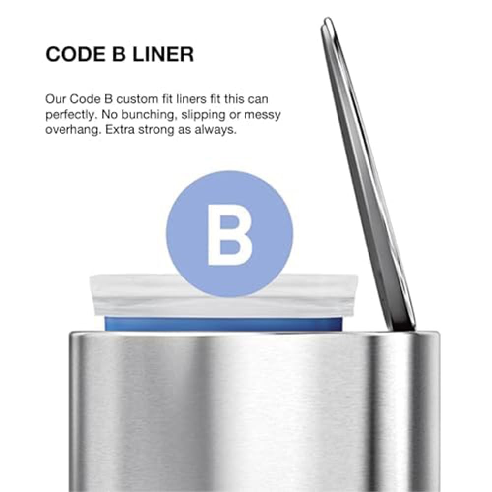 simplehuman 6L semi-Round Step can, Brushed Stainless Steel - Image 8
