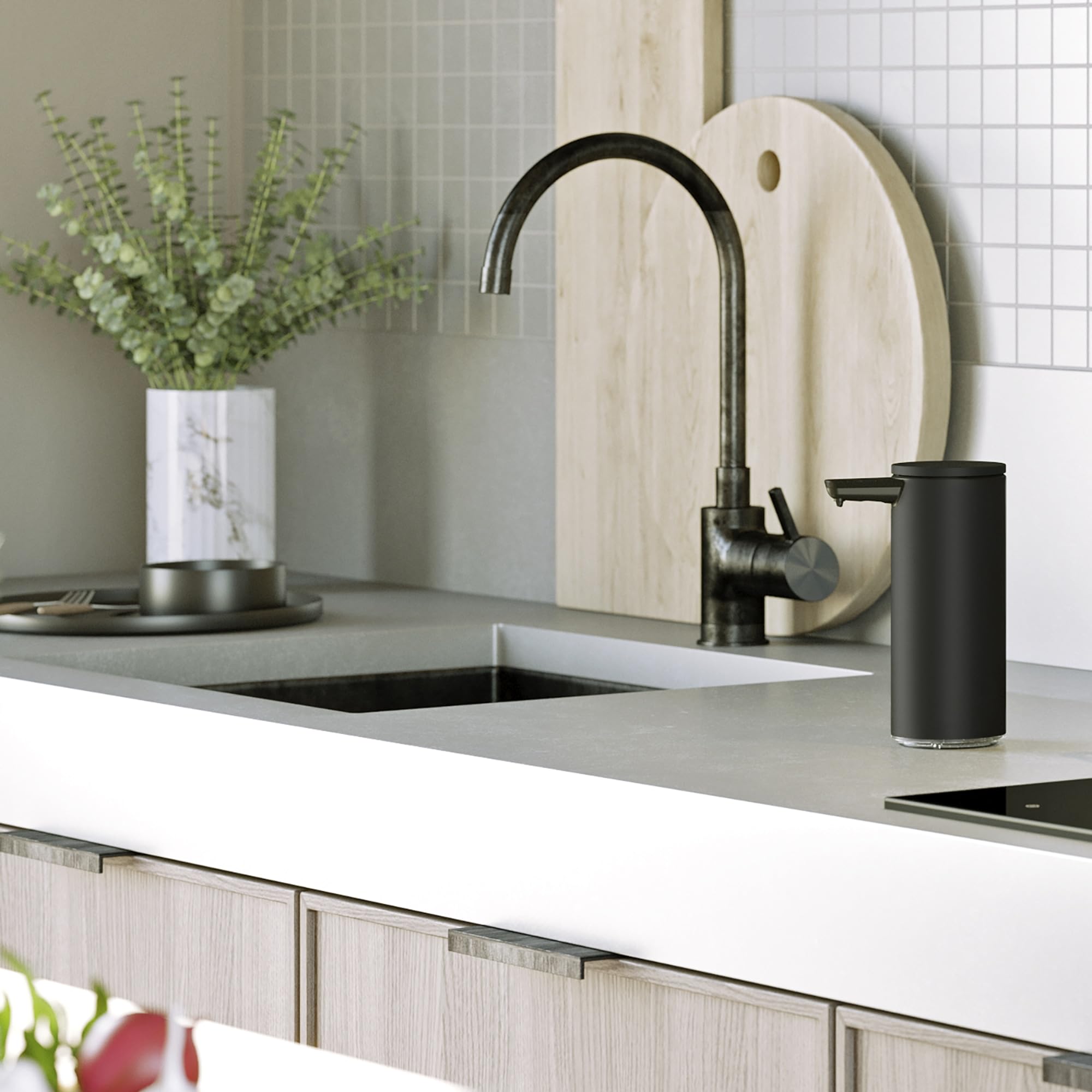 simplehuman 9 oz. Touch-Free Rechargeable Sensor Liquid Soap Pump Dispenser, Matte Black - Image 5
