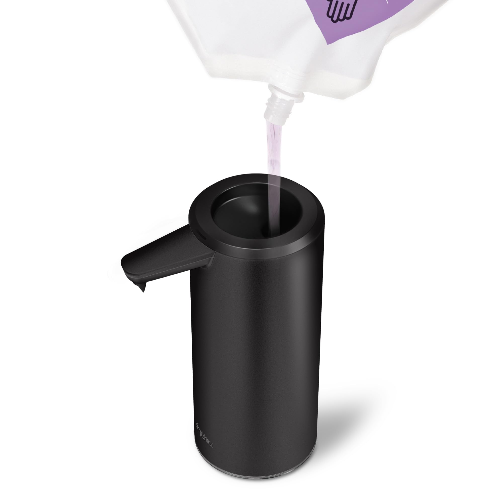 simplehuman 9 oz. Touch-Free Rechargeable Sensor Liquid Soap Pump Dispenser, Matte Black - Image 6