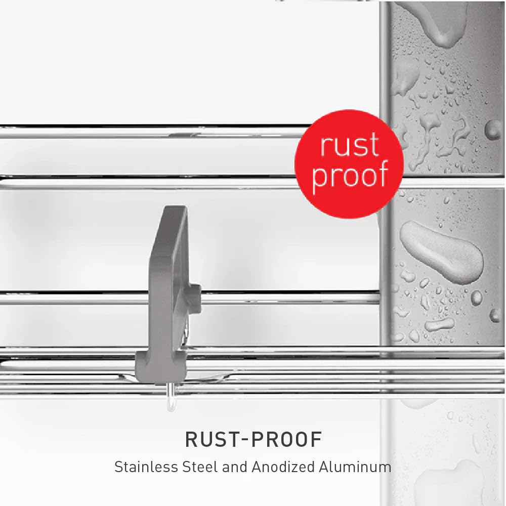 simplehuman Adjustable Shower Caddy, Stainless Steel and Anodized Aluminum - Image 5