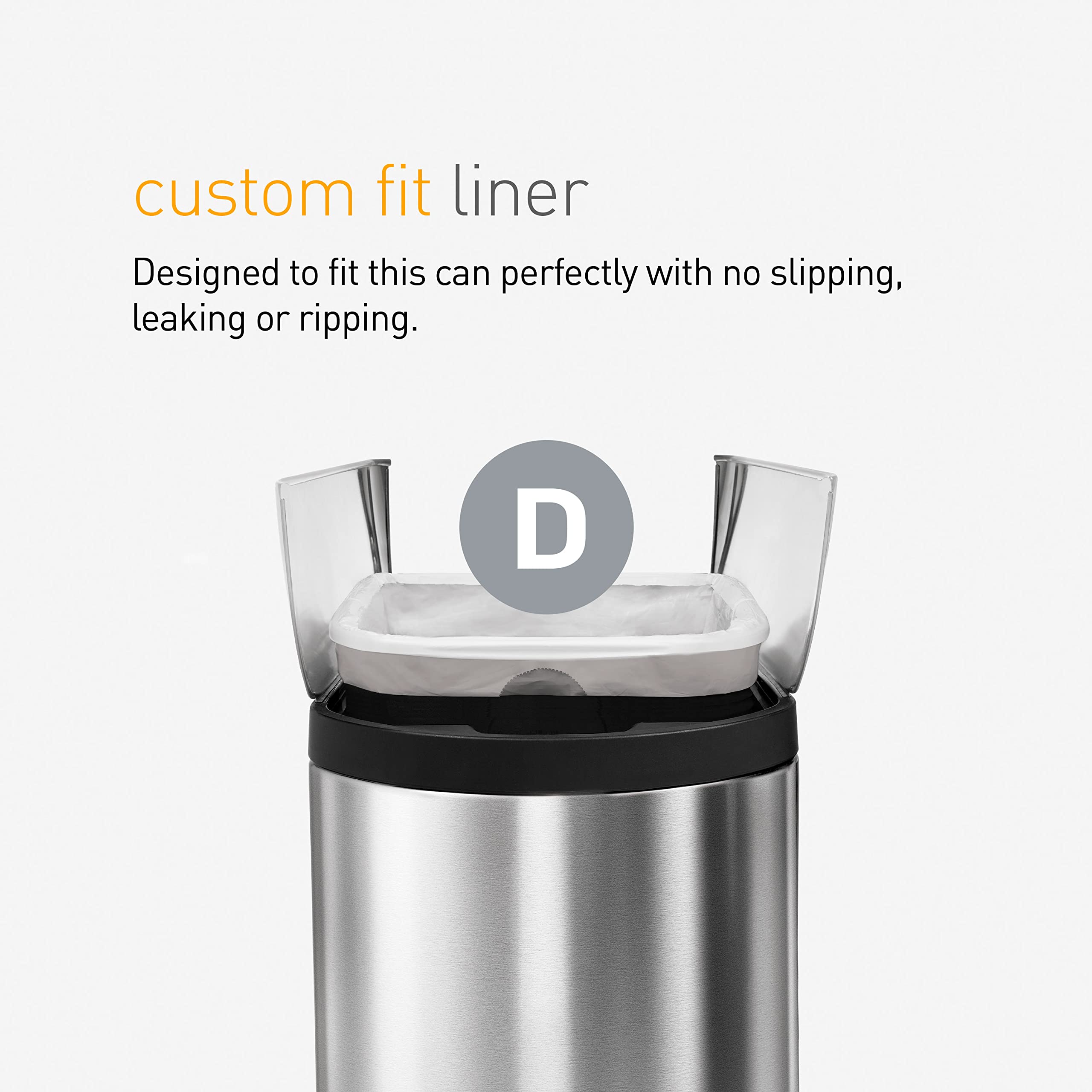 simplehuman Code D 100 Count, Dispenser Pack Custom Fit Liners, Drawstring Trash Bags, 20 Liter / 5.3 Gallon, White - Image 4
