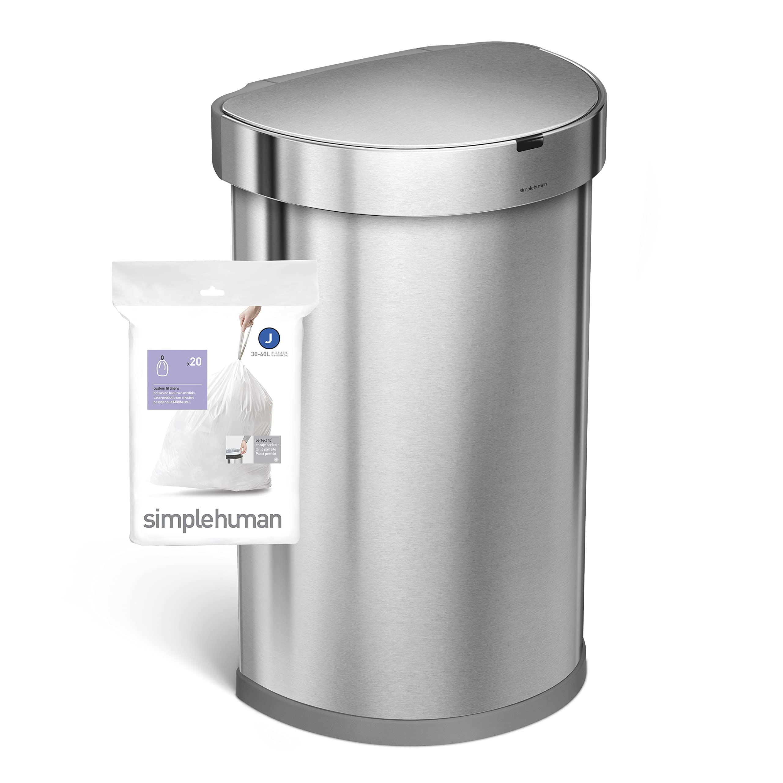 simplehuman Code J 100 Count, Dispenser Pack Custom Fit Liners, Drawstring Trash Bags, 30-45 Liter / 8-12 Gallon, White - Image 5