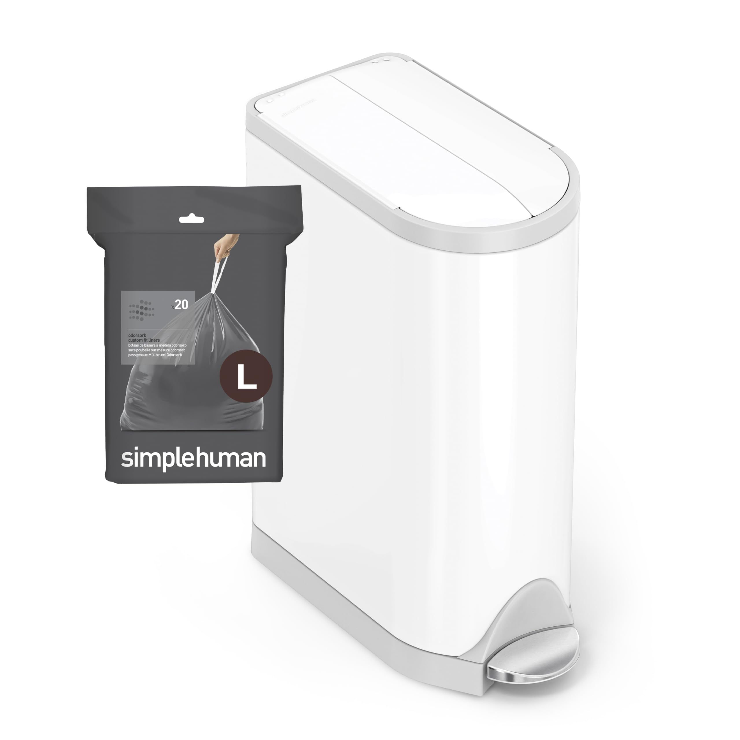 simplehuman Code L 40 Count, Genuine Custom Fit Liners, Drawstring Trash Bags in Dispenser Packs, 18 Liter / 4.7 Gallon - Image 4