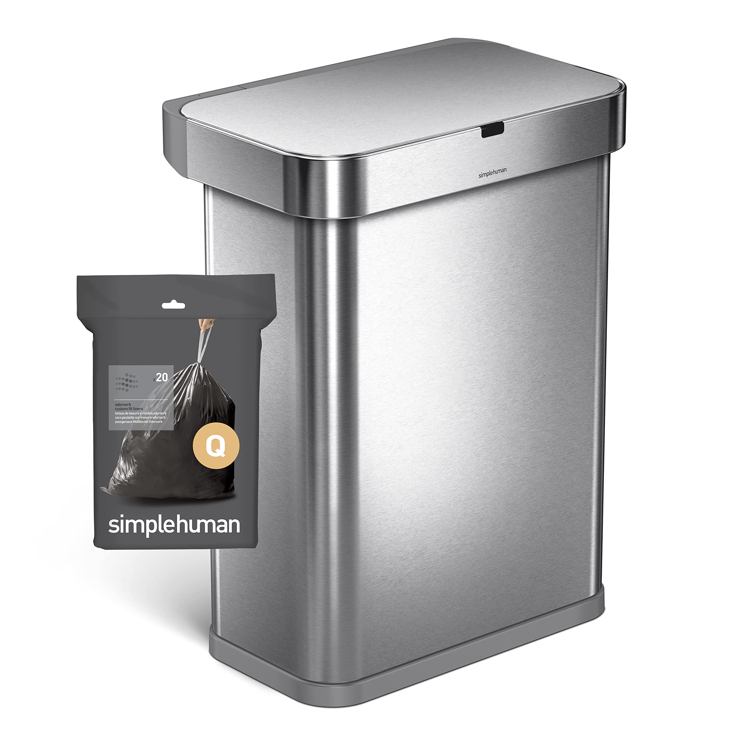 simplehuman Code Q 100 Count Odorsorb Custom Fit Liners, Drawstring Odor Absorbing Trash Bags, One-by-One Mess-Free Dispense, Extra Thick & Double Seamed, 50% PCR Plastic, 50-65 Liter / 13-17 Gallon - Image 5