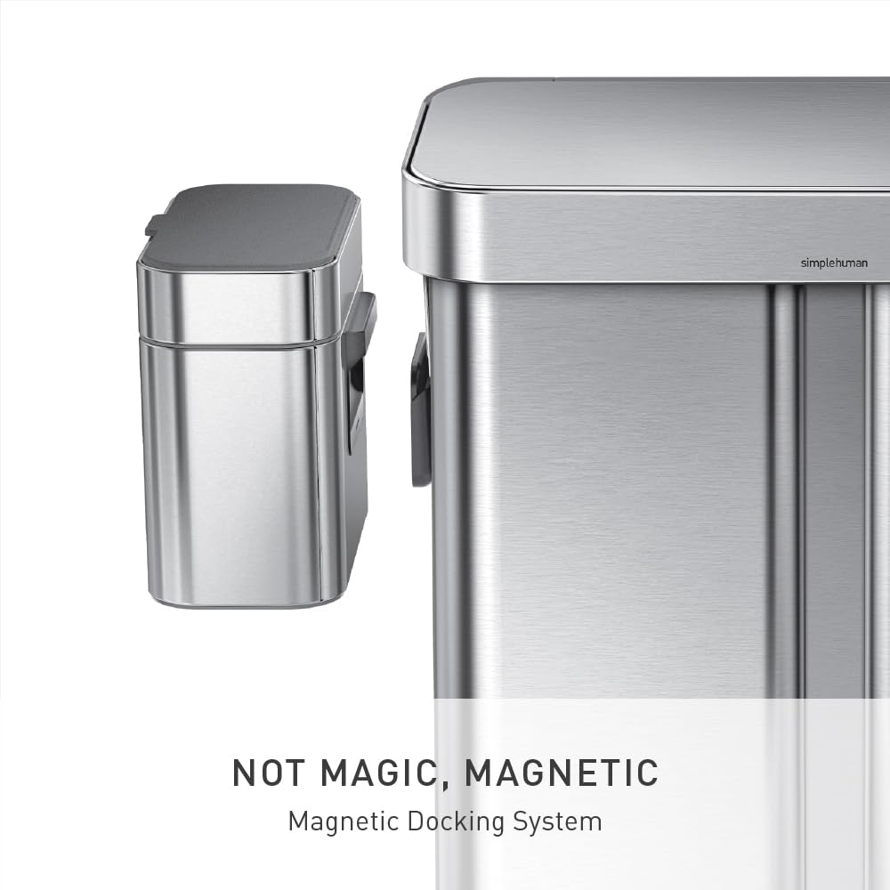 simplehuman Compost Caddy, Detachable and Countertop Bin, 4 Liter / 1.06 Gallon, Brushed Stainless Steel - Image 4