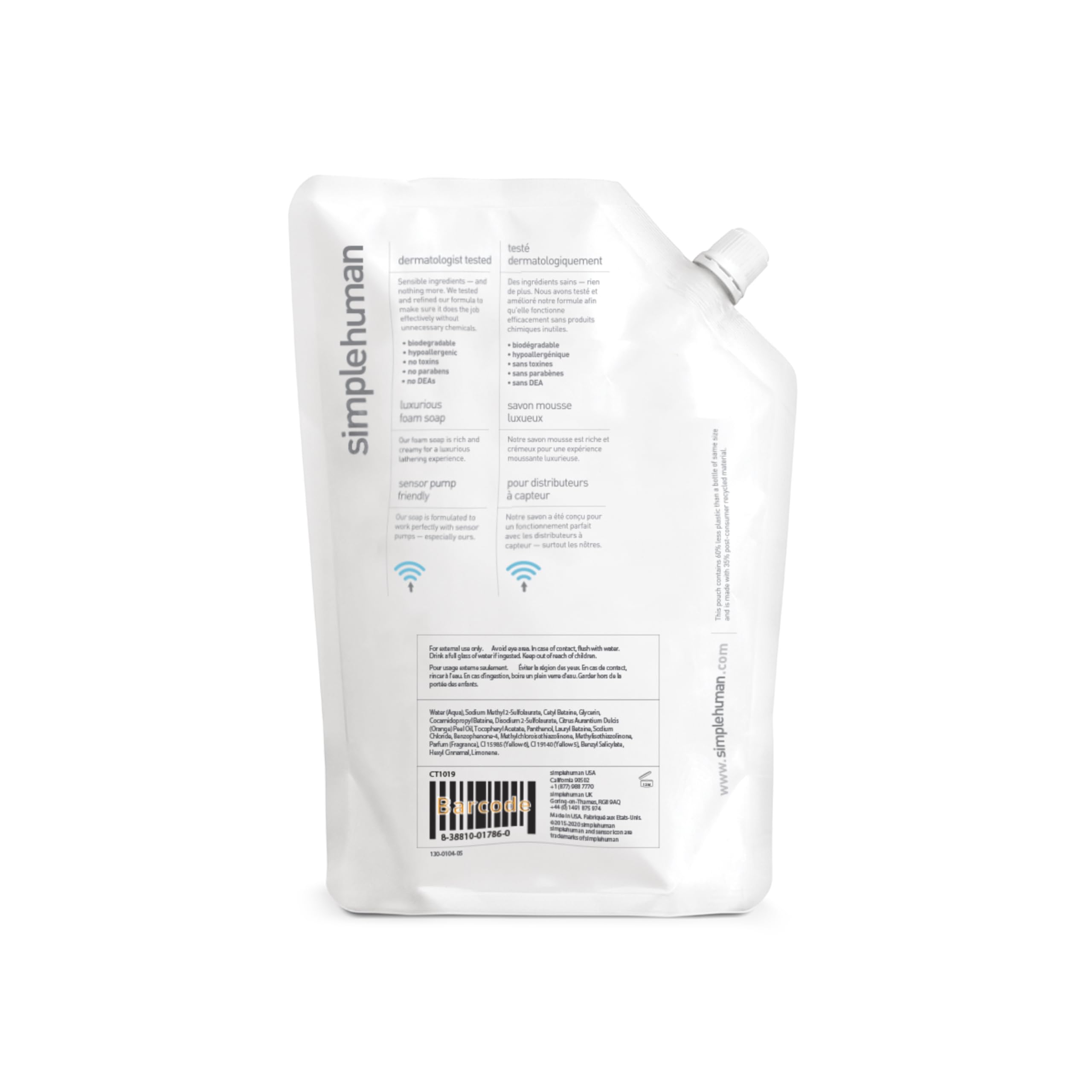 simplehuman Mandarin Orange Moisturizing Liquid Hand Soap Refill Pouch, 34 Fl. Oz. - Image 3