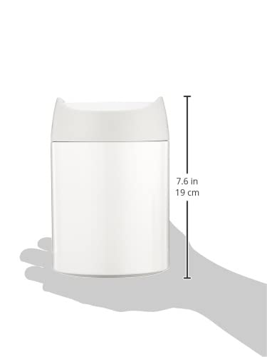 simplehuman Mini Countertop Trash Can, 1.5 Liter / 0.4 Gallon, White Steel - Image 3