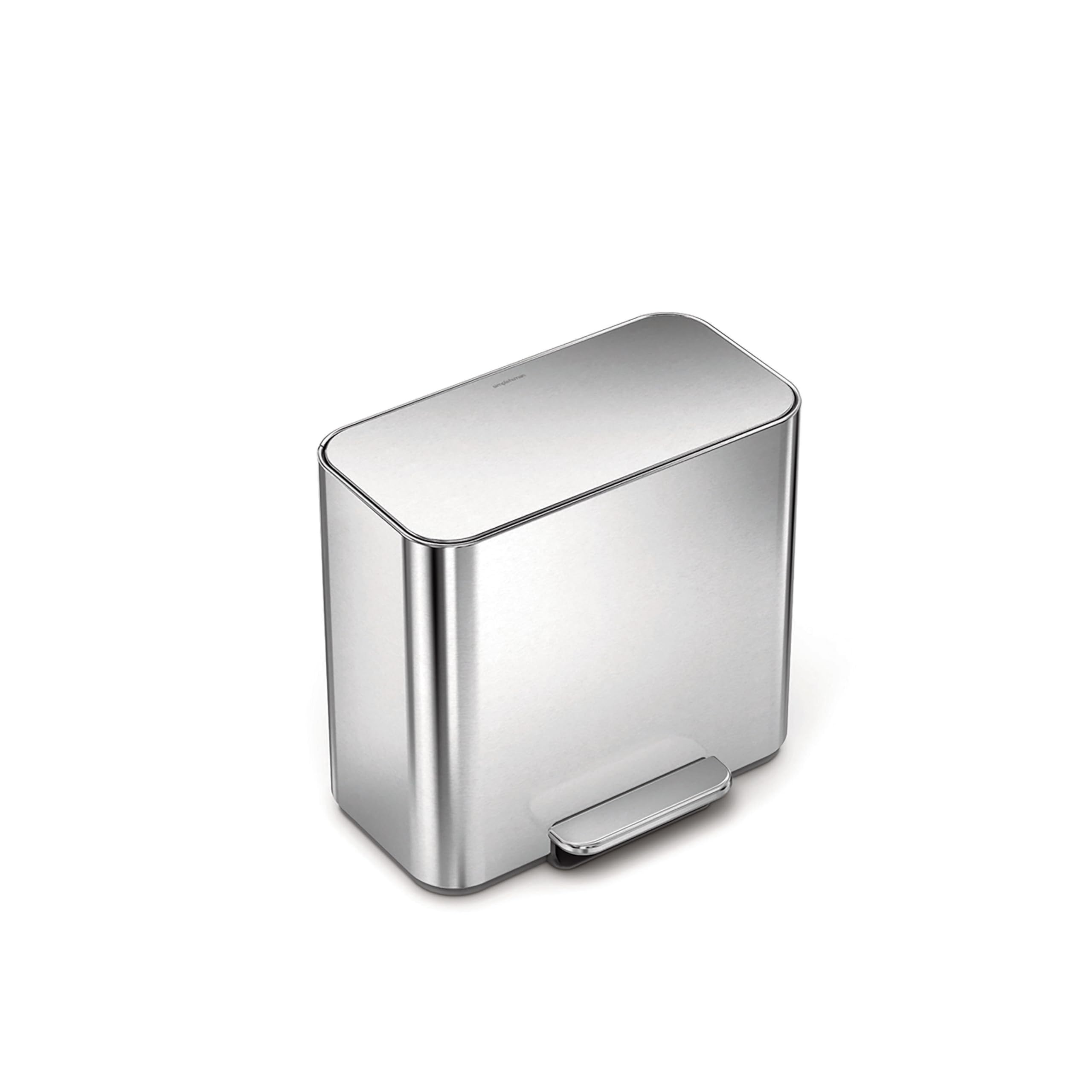 simplehuman Mini Step Recycler, 15L / 4 Gallon Dual Compartment Trash Can for Hotel, Offices, Studios & Small Spaces, 150,000-Step Strong Steel Pedal, Lid Shox Technology, Brushed Stainless Steel - Image 10