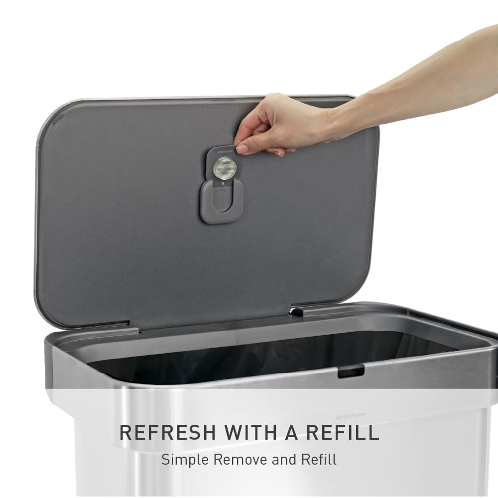 simplehuman Odorsorb Pod Starter Pack – Natural Plant-Based, Fragrance-Free Trash Can Odor Eliminator for Trash Cans, Odor Control System Starter Kit (1 Holder + 2 Pods) - Image 6