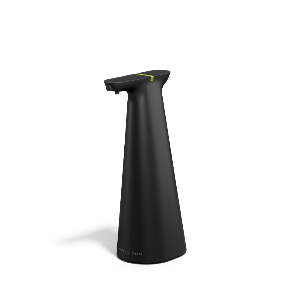 simplehuman Sensor Spray, Intuitive Touch 12 oz Continuous Spray Bottle, Superfine Mist, Wide-coverage Cone & Ultra-precise Jet, Refillable & Rechargeable, Multi-Use, Black