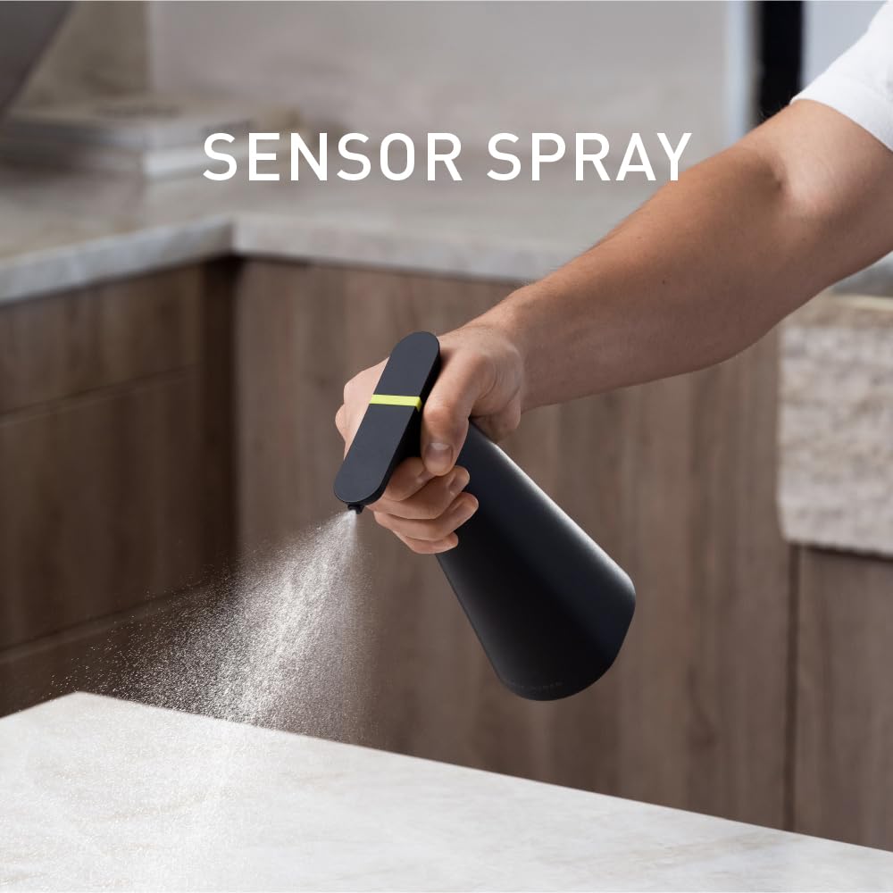 simplehuman Sensor Spray, Intuitive Touch 12 oz Continuous Spray Bottle, Superfine Mist, Wide-coverage Cone & Ultra-precise Jet, Refillable & Rechargeable, Multi-Use, Black - Image 2