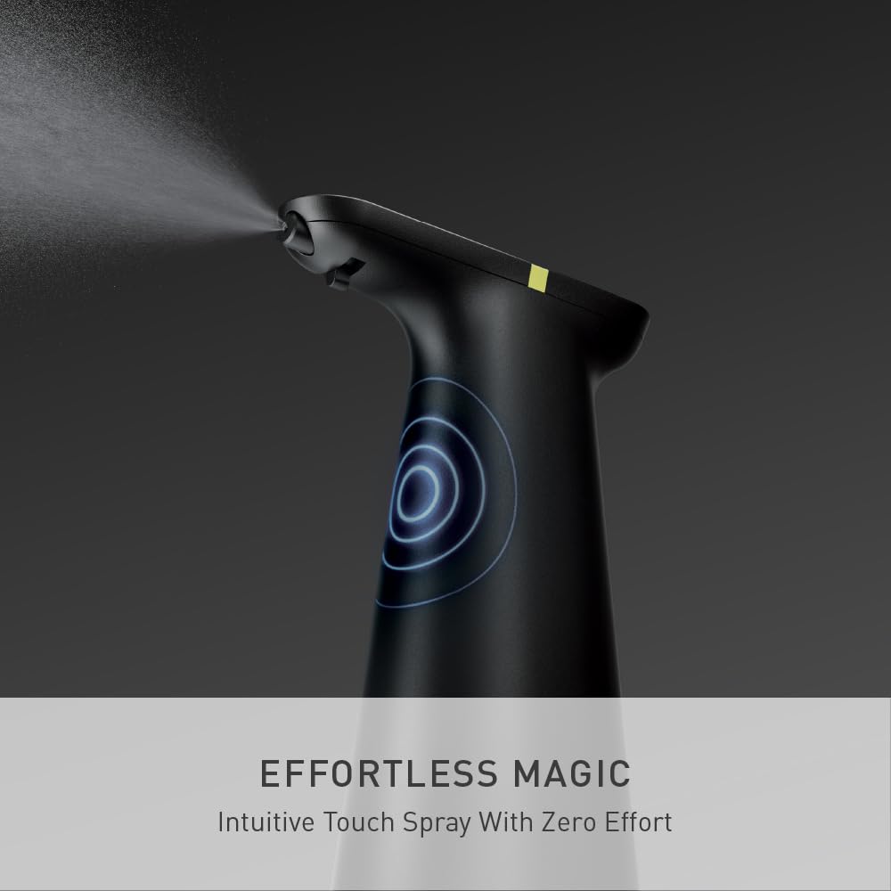 simplehuman Sensor Spray, Intuitive Touch 12 oz Continuous Spray Bottle, Superfine Mist, Wide-coverage Cone & Ultra-precise Jet, Refillable & Rechargeable, Multi-Use, Black - Image 3