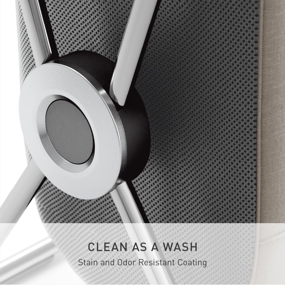 simplehuman single x-frame laundry hamper, 100% recycled polyester removable laundry baskets with easy carry handles, heavy-gauge steel frame, chrome, 65L - Image 5