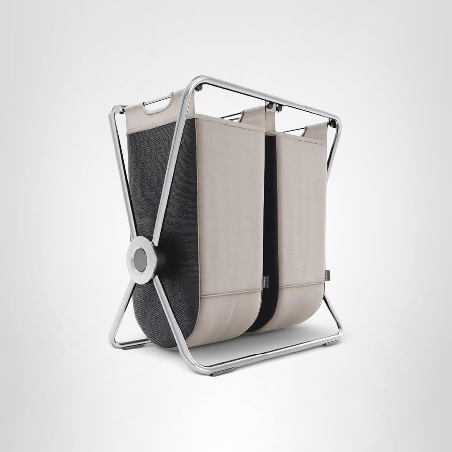 simplehuman single x-frame laundry hamper, 100% recycled polyester removable laundry baskets with easy carry handles, heavy-gauge steel frame, chrome, 65L - Image 8