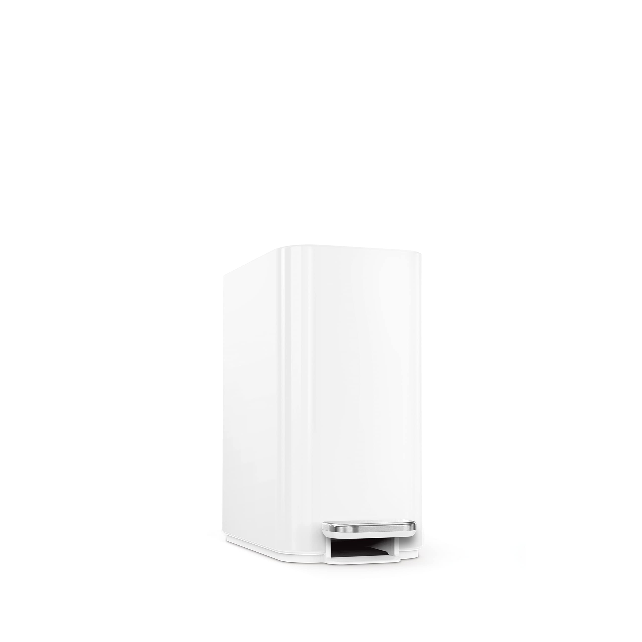 simplehuman Small Bathroom Trash Can with Lid, Stainless Steel Waste Basket, 5 Liter / 1.3 Gallon, White - Image 7