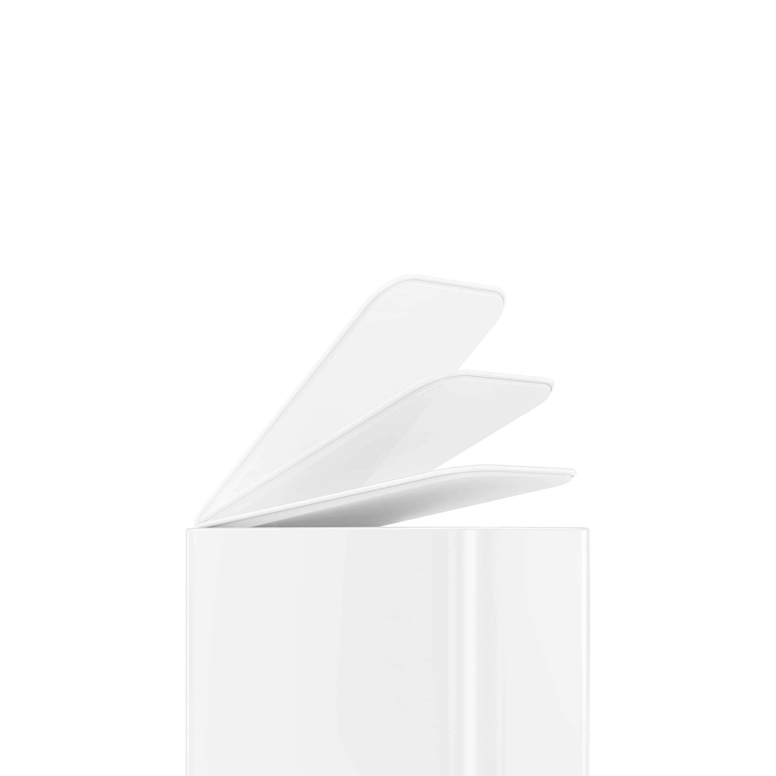 simplehuman Small Bathroom Trash Can with Lid, Stainless Steel Waste Basket, 5 Liter / 1.3 Gallon, White - Image 8