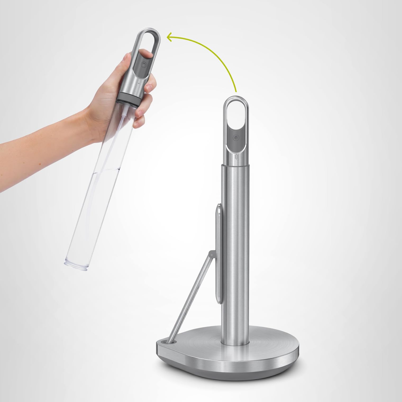 simplehuman Standing Paper Towel Holder with Spray Pump, Brushed Stainless Steel - Image 6