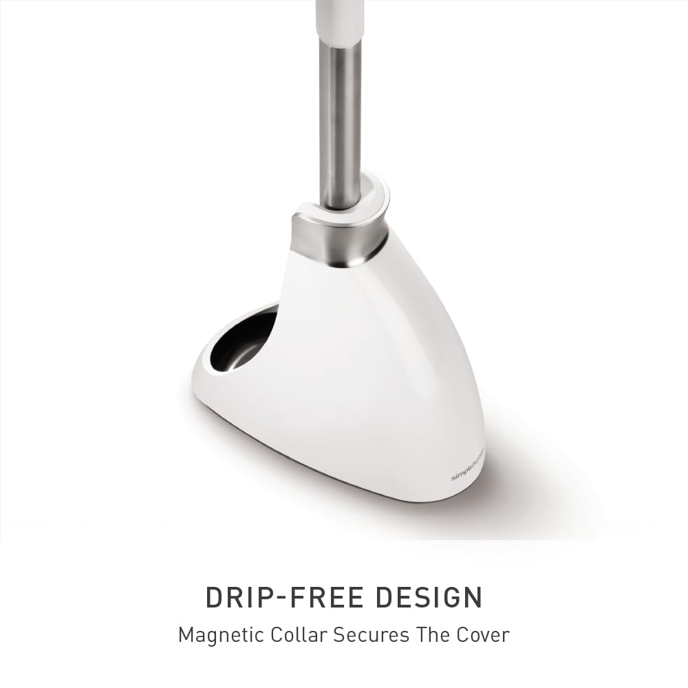simplehuman Toilet Brush with Caddy, Stainless Steel, White - Image 3